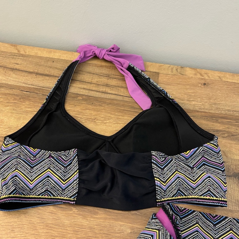 Athleta Halter Top Geometric Bikini Top & Bottom Swim Suit Bikini - Picture 5 of 10